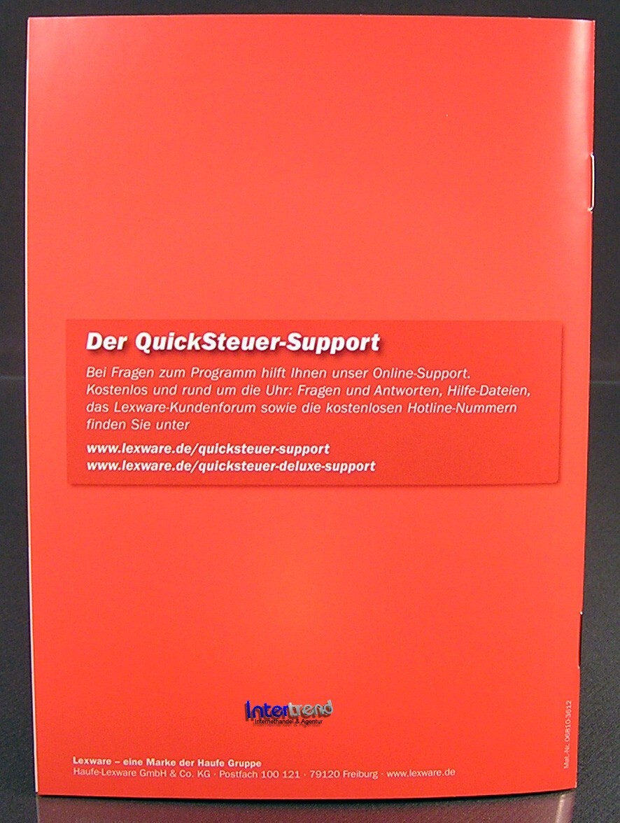 Lexware QuickSteuer Deluxe 2018 Full Version Box CD Manual + Konz Tax Year 2017