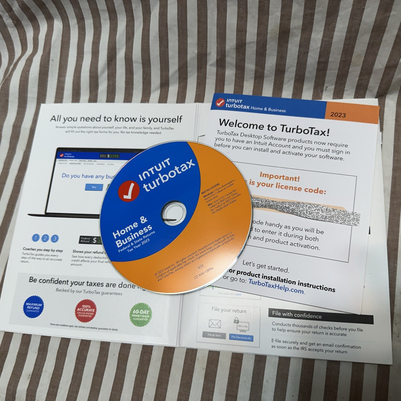NEW TurboTax Home & Business 2023 Federal + E-file + State PC/Mac USA Open Box