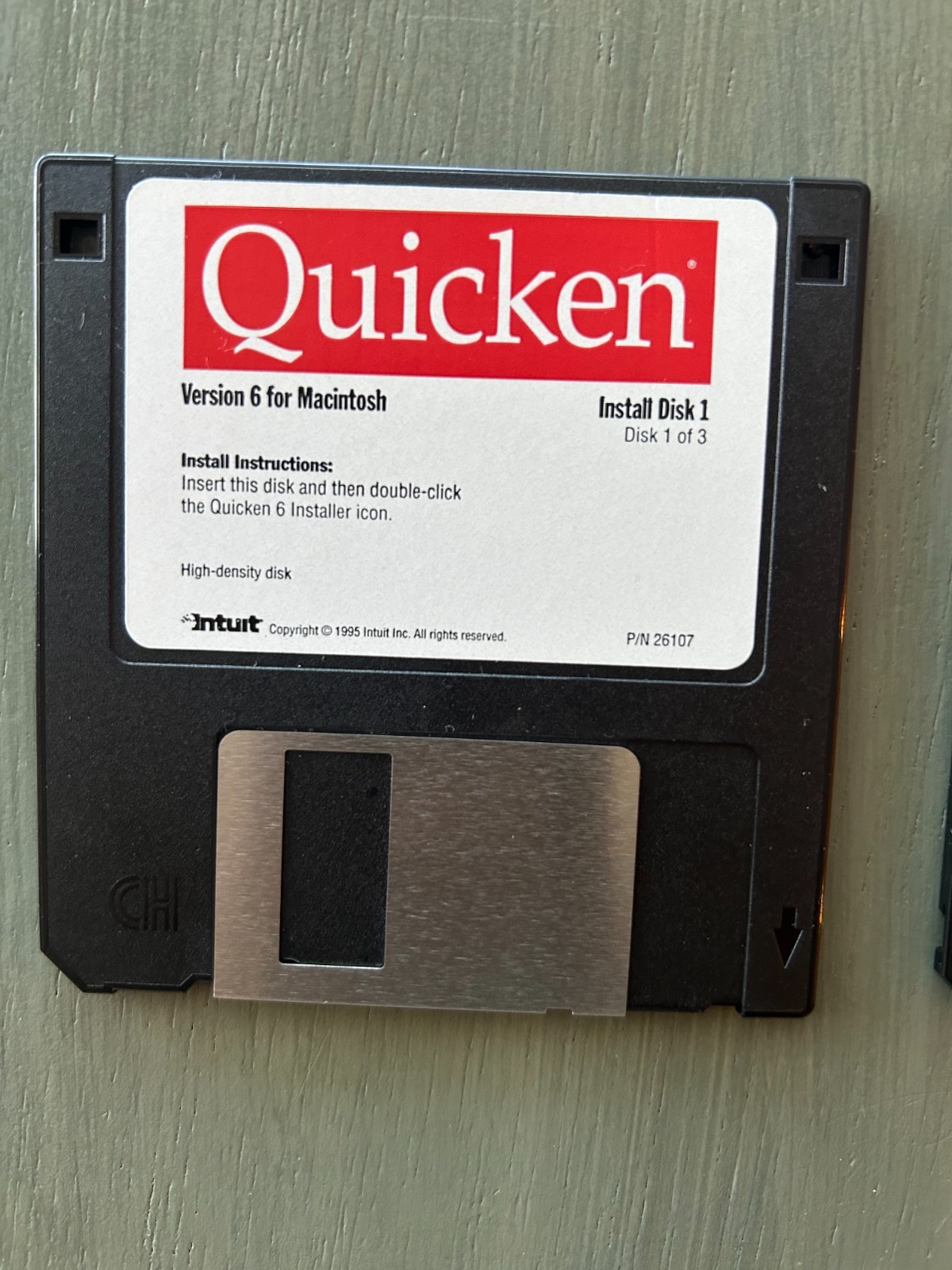 Quicken for Macintosh Version 6 • (3) 3.5″ Floppy Disks Software Intuit 1995