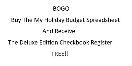My Holiday Budget, Excel Spreadsheet, for PC or Android +Free Checkbook Register