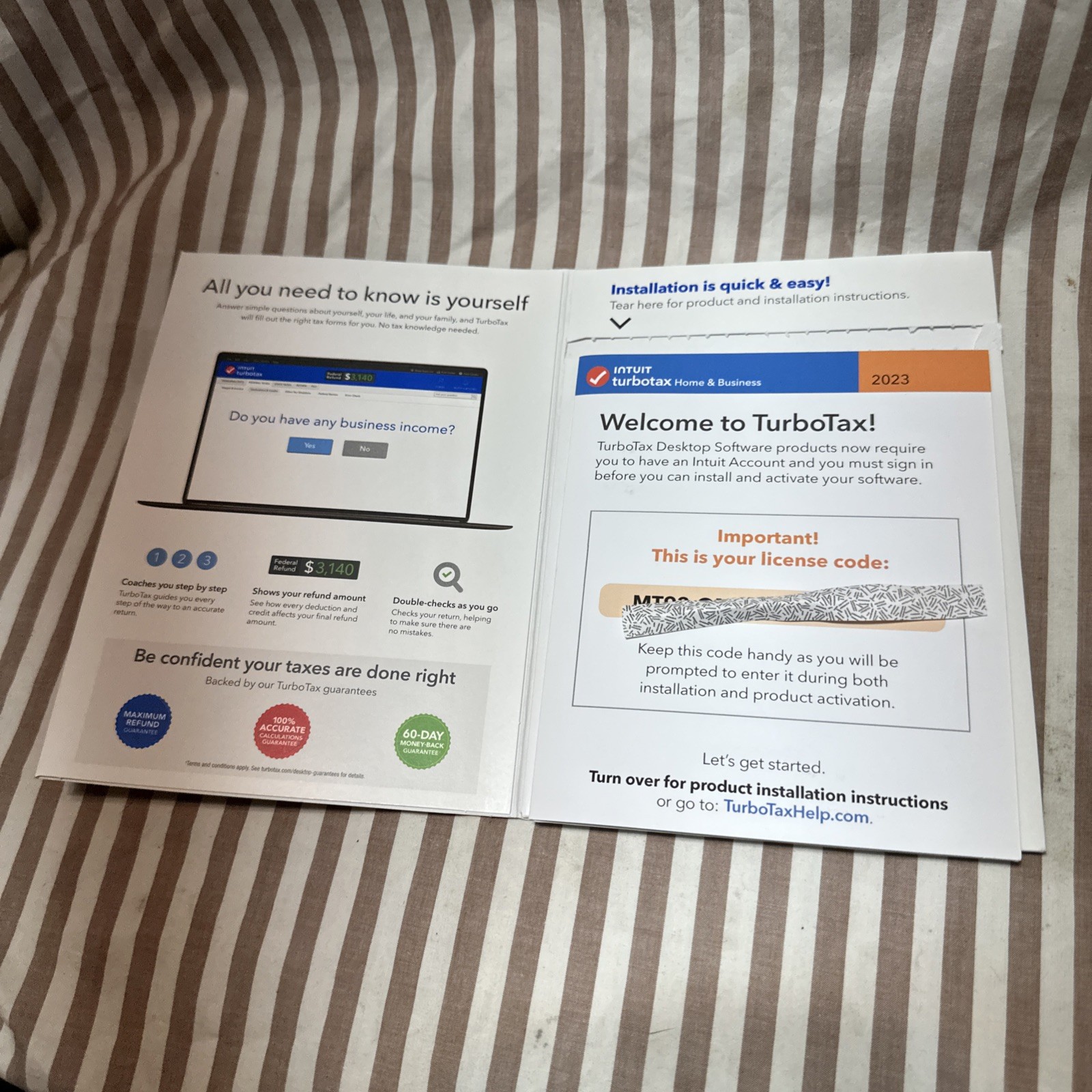 NEW TurboTax Home & Business 2023 Federal + E-file + State PC/Mac USA Open Box