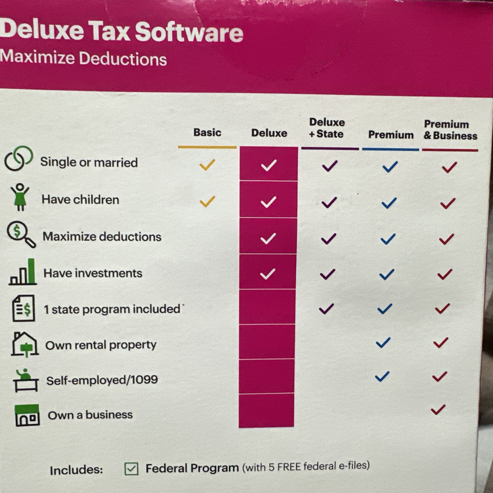 New 2023 H&R Block Tax Software Deluxe Edition for PC/MAC [Key Card] No State