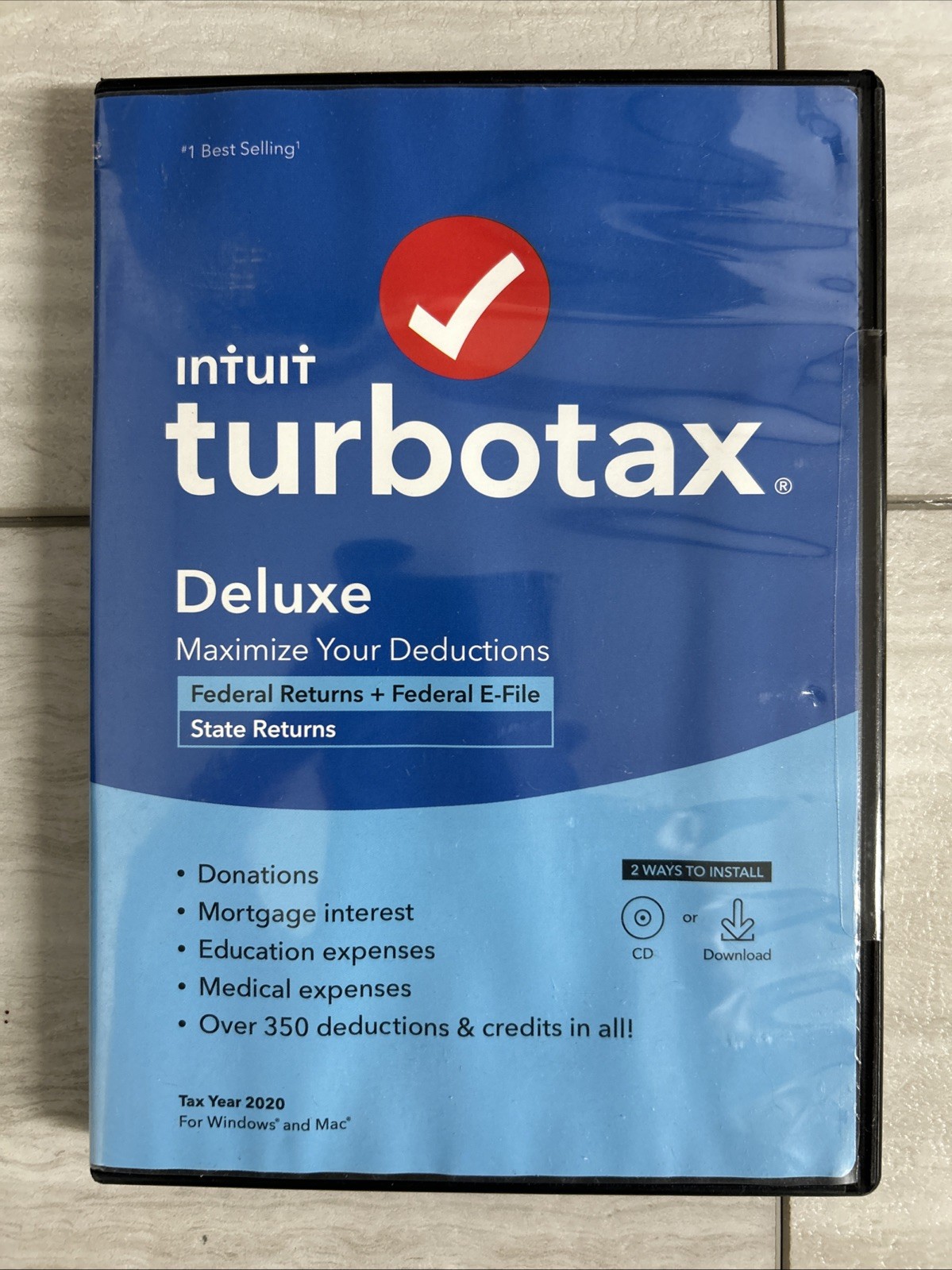 Intuit Turbotax Deluxe Federal Returns Federal E-file & State Returns 2020 NIB