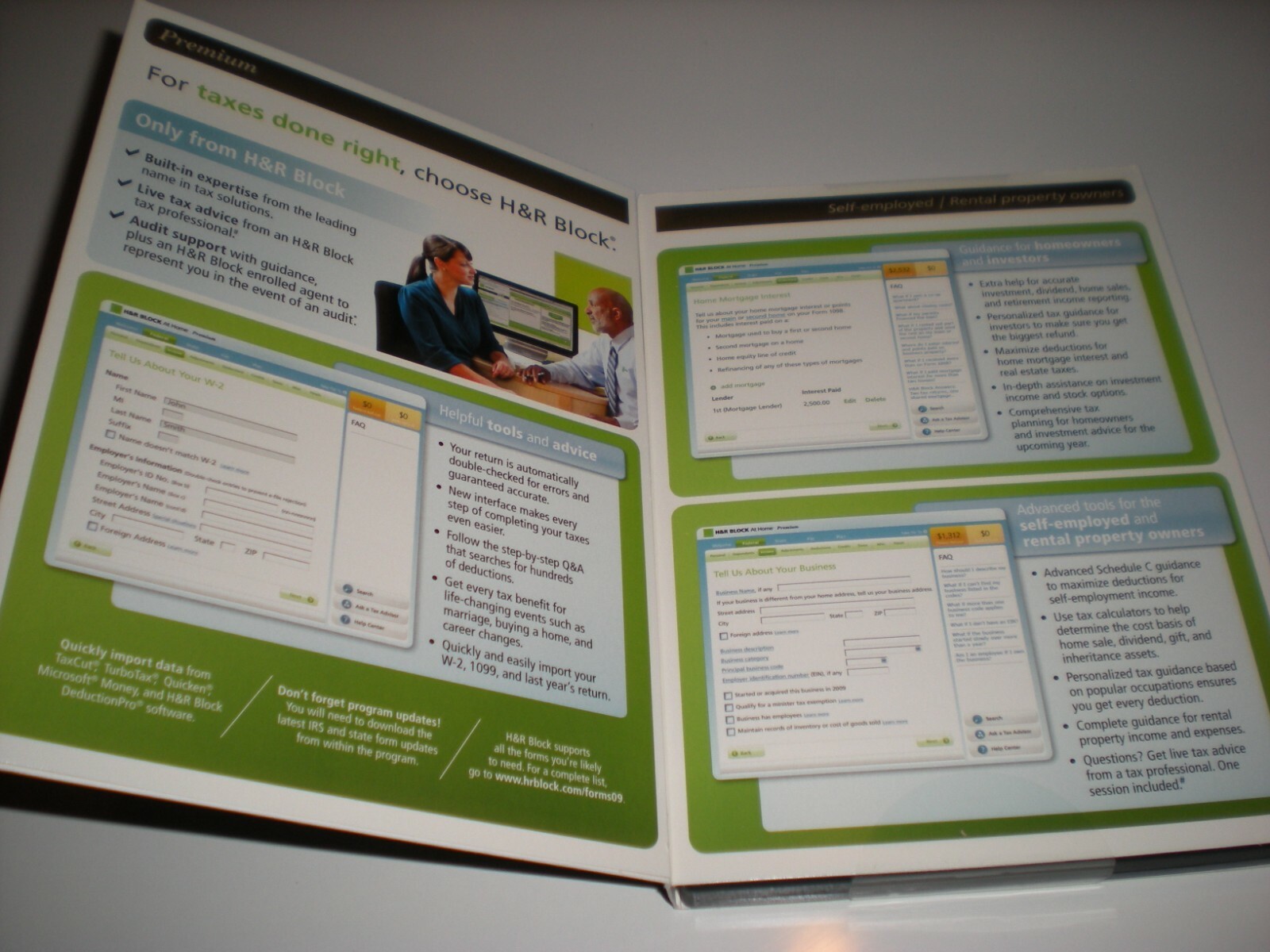 H&R Block 2009 Premium & State. Formerly TaxCut. New. Imports Turbotax files.