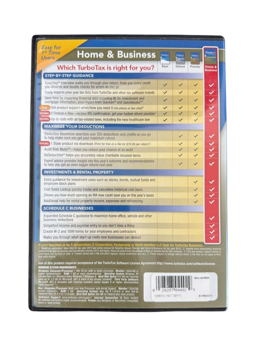 TurboTax Home & Business 2013 Federal+State+Federal E-File for Windows & Mac