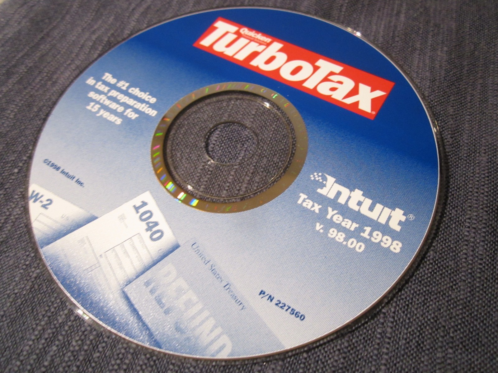 Turbotax 1998 Federal Tax Software Windows ONLY