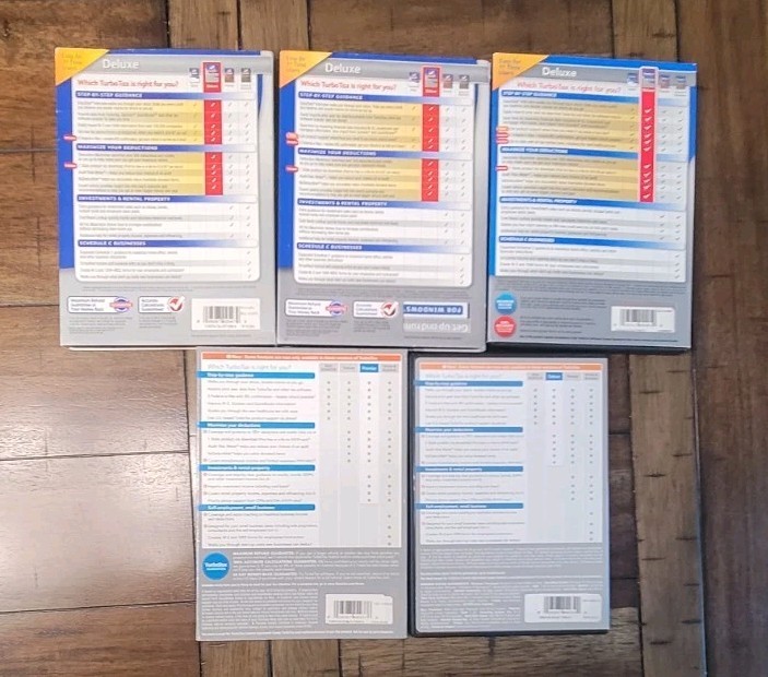 Lot of (5) ~ TurboTax Deluxe 2009 2010, 2013 + 2 Others (2014)