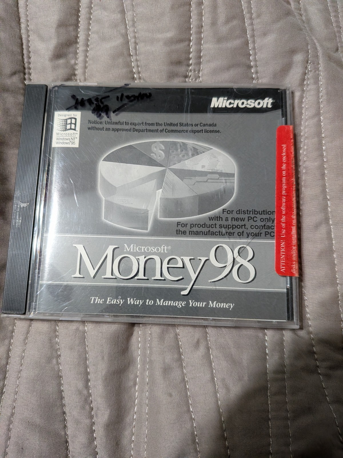 Vintage Microsoft Money 98 PC CD-ROM Software Windows 95/NT NOS Sealed