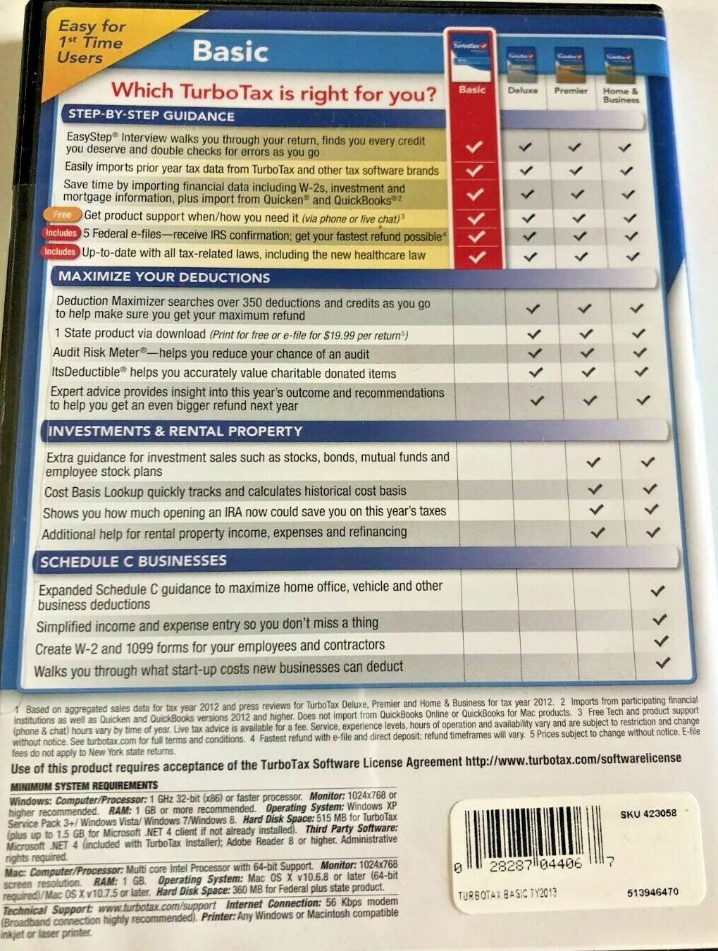 Turbo Tax 2013 – Basic & Federal E File – Step by Step Guidance – NEW