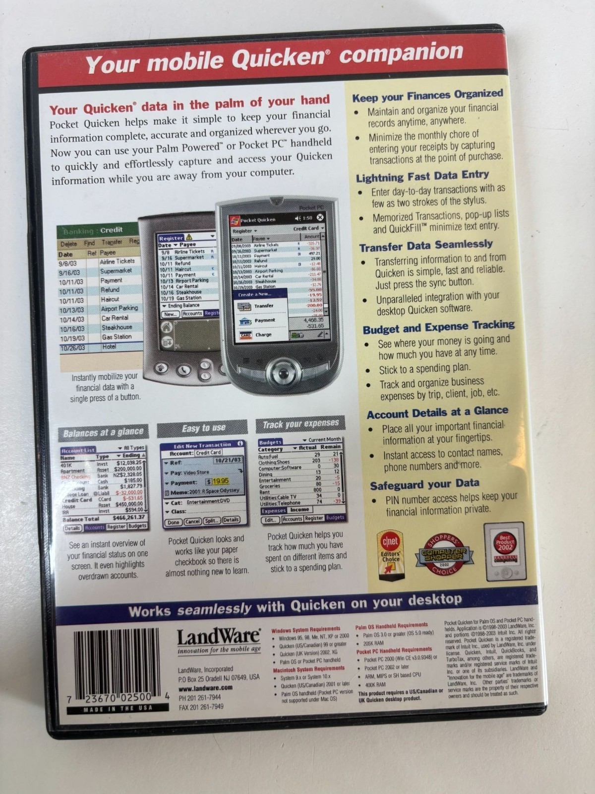 Pocket Quicken For Palm OS & Pocket PC Handhelds Mobile Finance Software