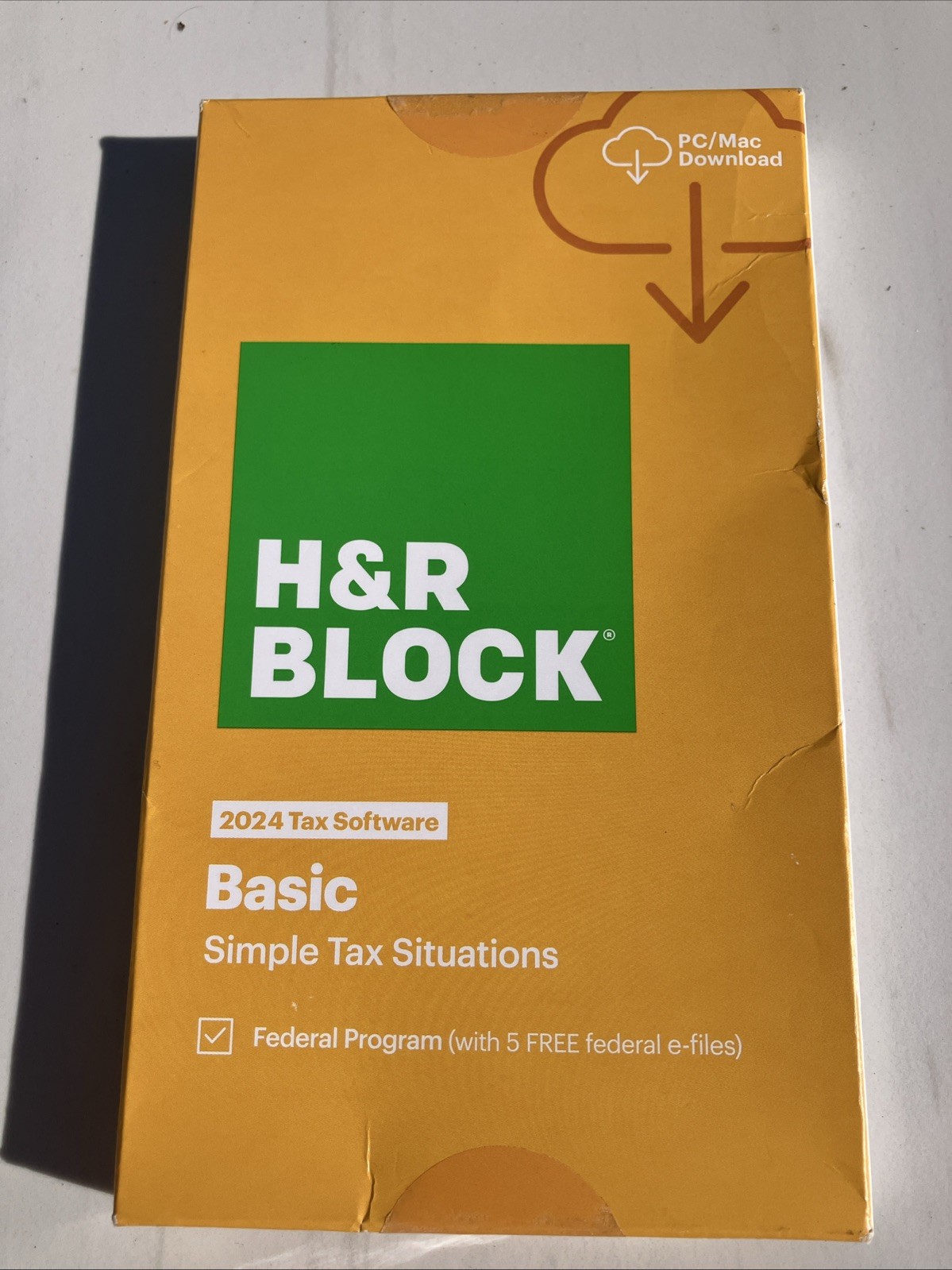 H&R Block Tax Software Basic 2024 PC/Mac Federal e-file [Key Card] e-Delivery