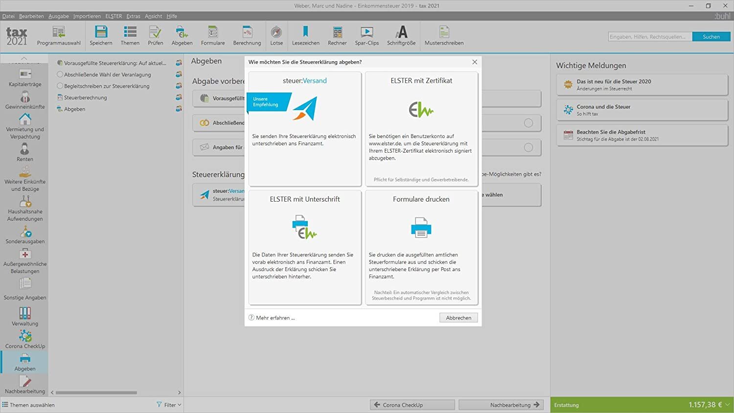 Buhl Tax 2021 (for Tax Year 2020) 1 User Full Version GreenIT