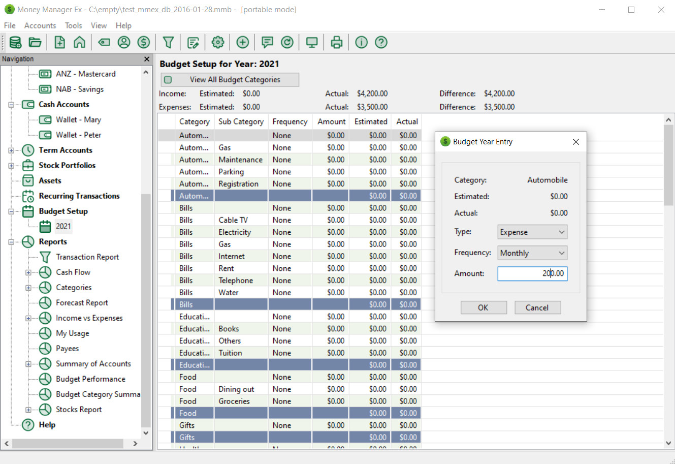 Money Manager EX Personal Finance Software for Mac – Budgets Reports Import QIF
