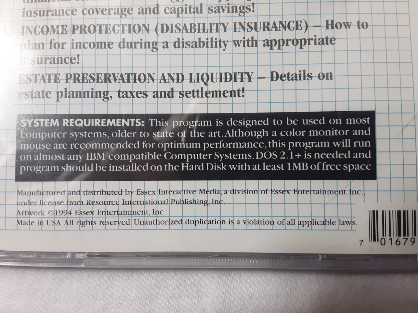 retro 1995 CD-Rom – Insurance and Estate Planning