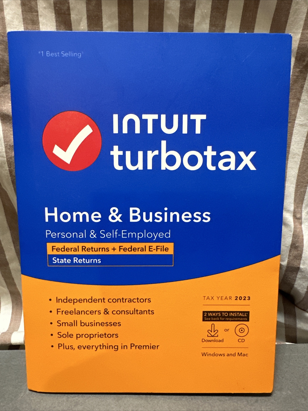 NEW TurboTax Home & Business 2023 Federal + E-file + State PC/Mac USA Open Box