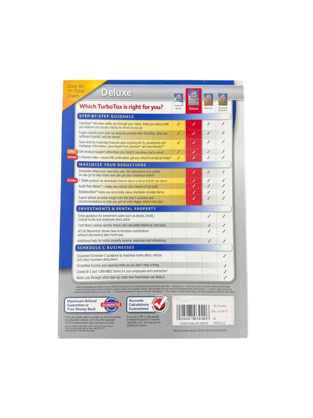 Intuit TurboTax Deluxe 2010 Federal + State + E-File for Windows & MAC