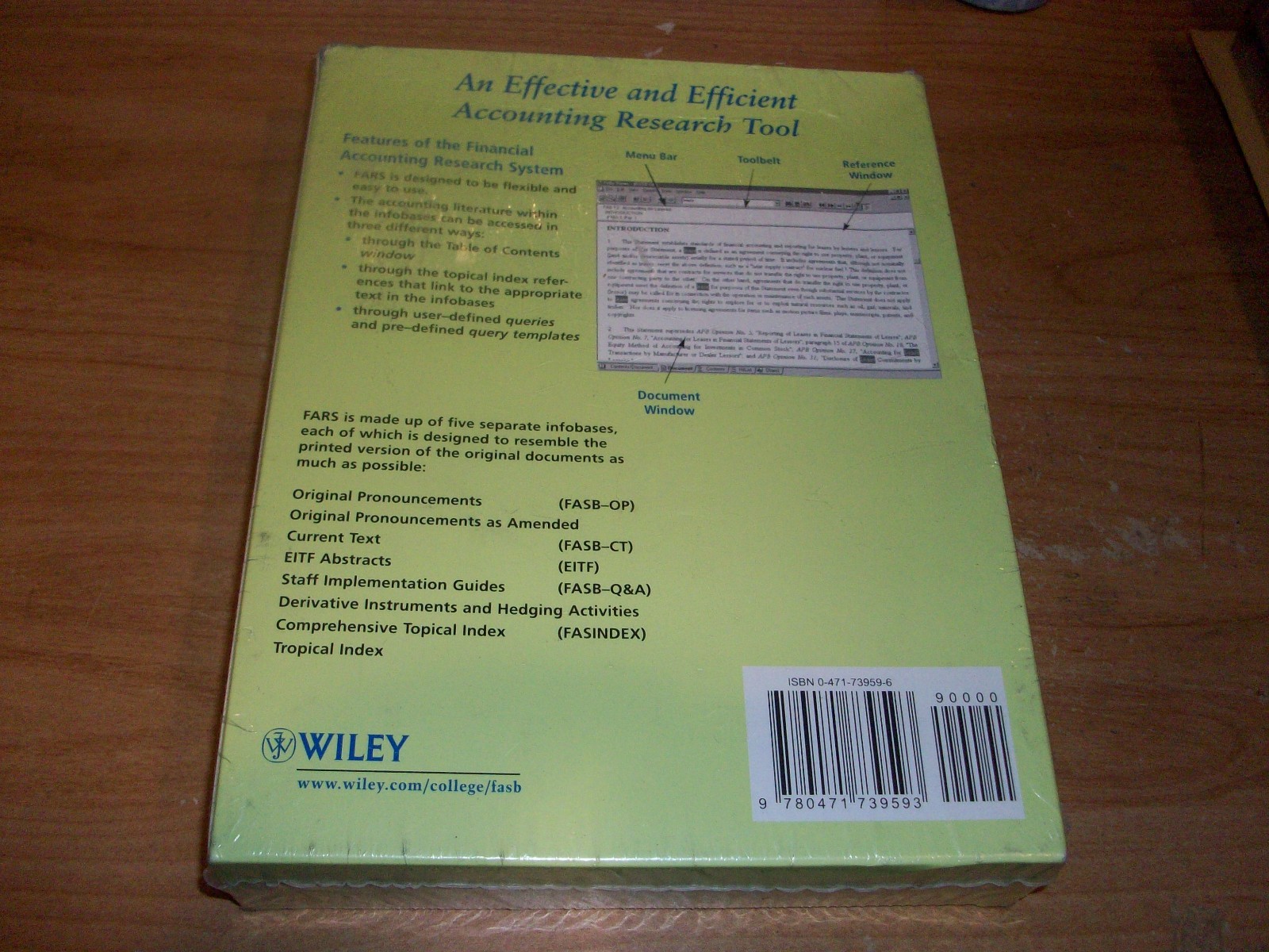 Financial Accounting Research System 2005 Educational Version CD ROM WINDOWS NEW