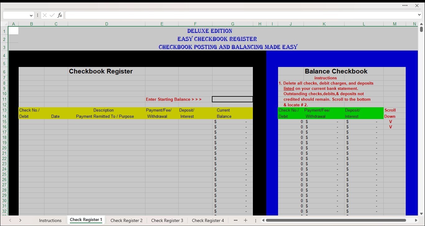 My Holiday Budget, Excel Spreadsheet, for PC or Android +Free Checkbook Register