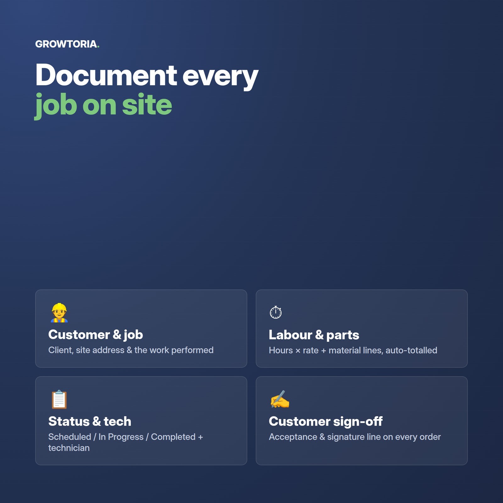 Work Order Generator Software Job Sheet Maker App Contractor Trades Electrician