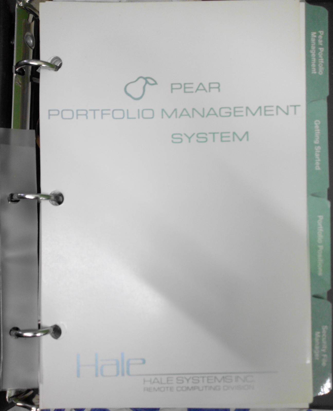 1983 Pear Portfolio Management System, by Hale Systems, Demo program for IBM PCs