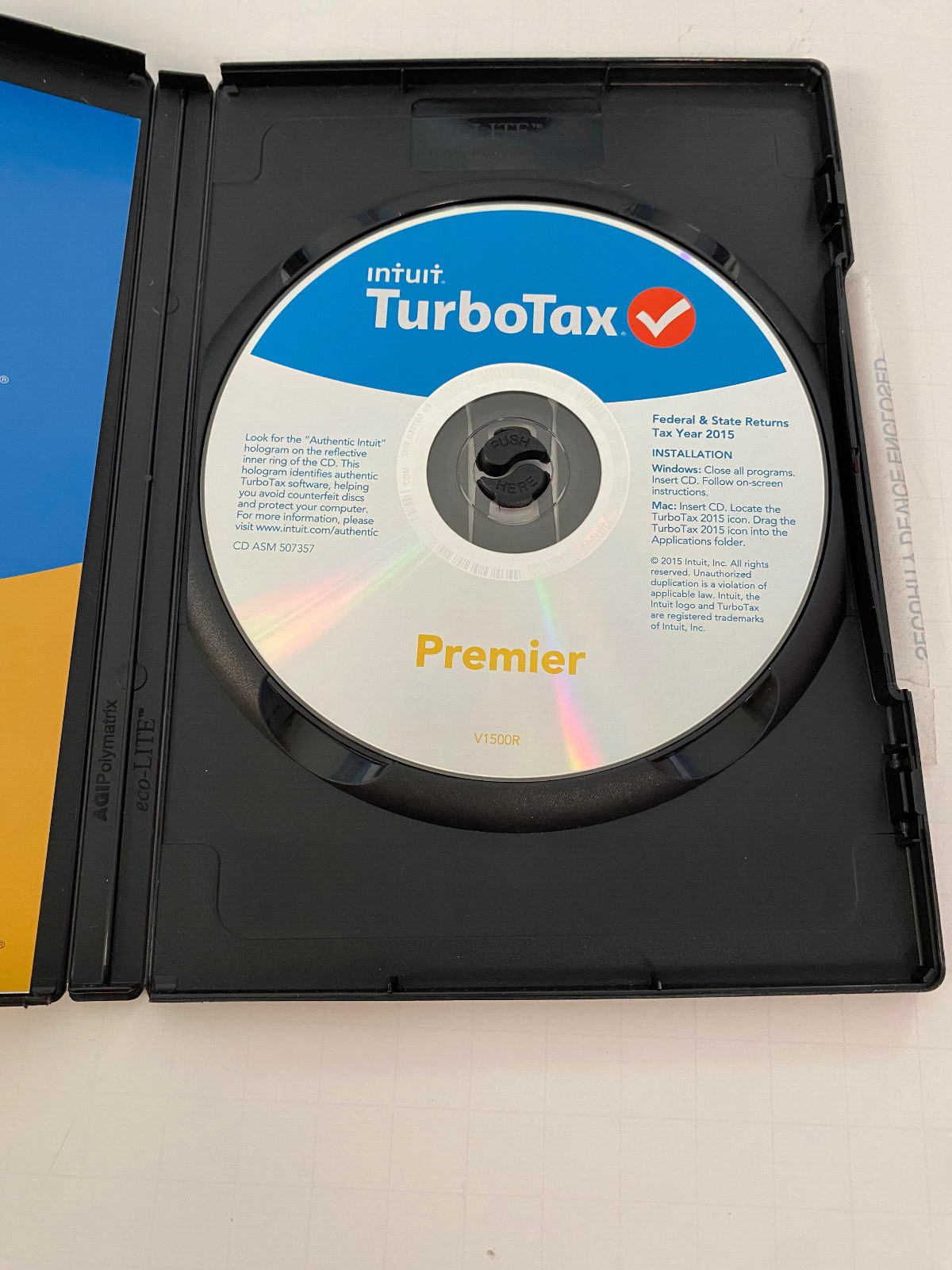 TurboTax Premier 2015 Investments & Rental Property Tax Preparation USED Disc