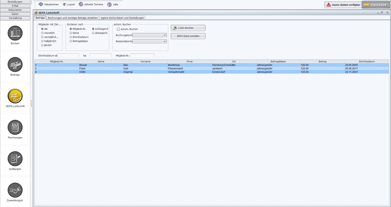 Club software, club administration, my club, software bargain, SEPA, Win 10