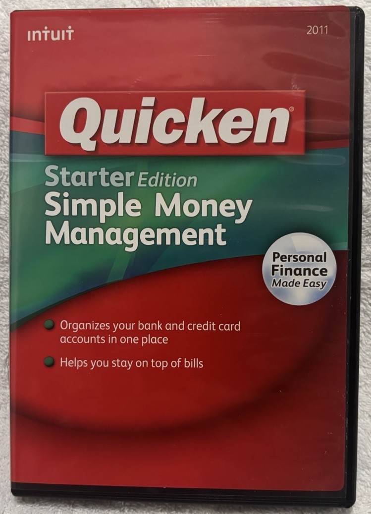 Quicken 2011 Starter Edition: Simple Money Mgt Software Win 7, XP SP2+, & Vista.