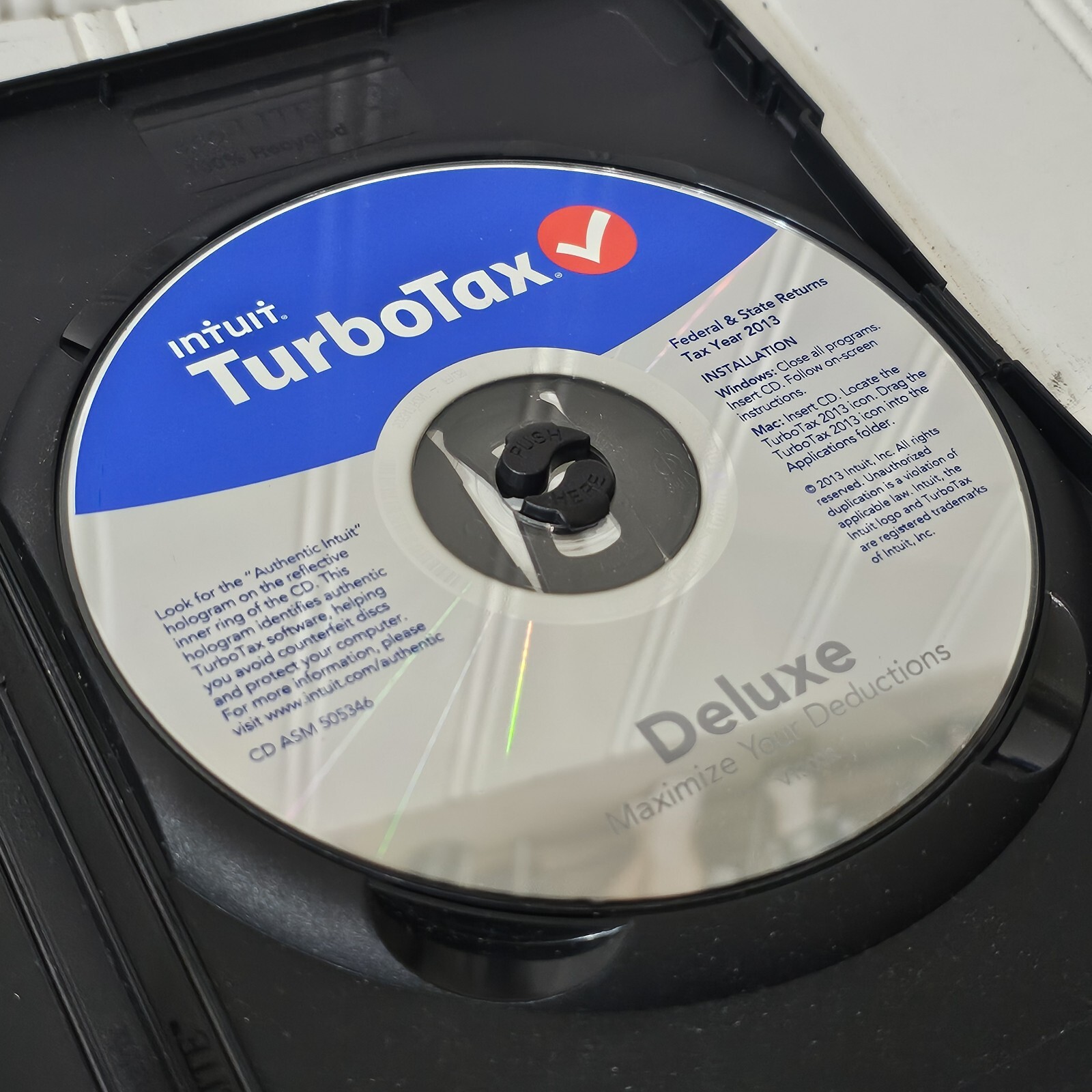 OLD Intuit TurboTax Deluxe 2013 Federal & State Returns Audit Support + Sleeve