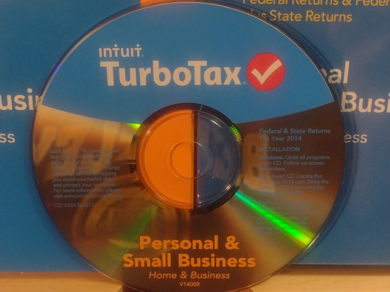 2014 TurboTax Home and Business CD Windows/Mac