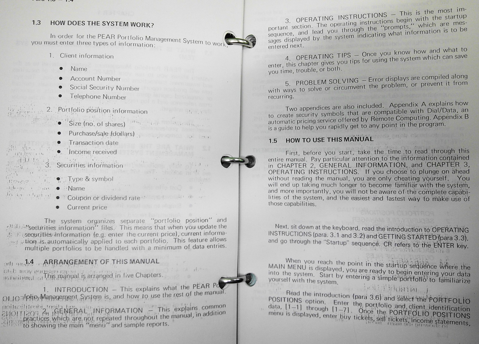 1983 Pear Portfolio Management System, by Hale Systems, Demo program for IBM PCs