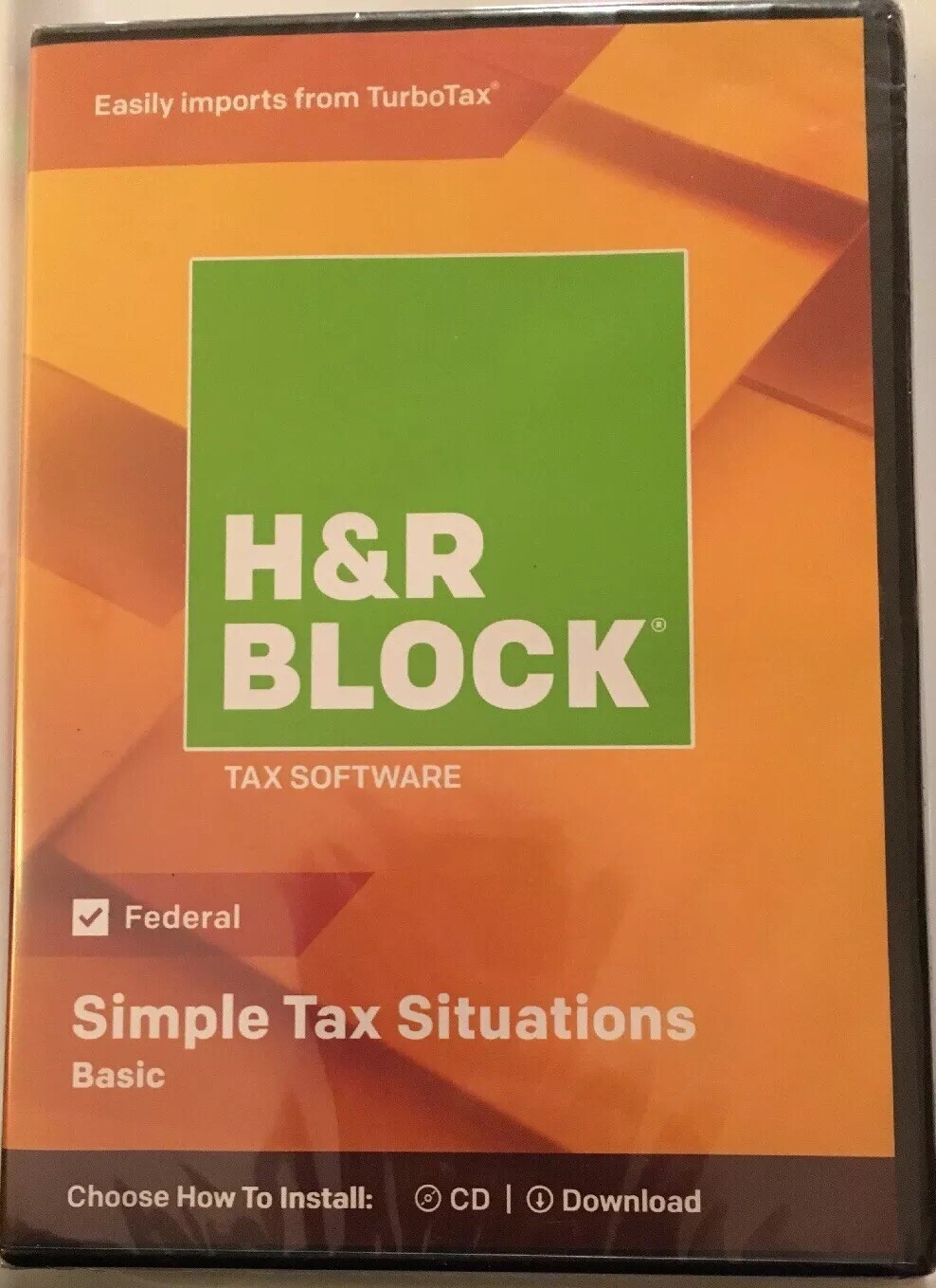 H&R Block Basic 2018 Simple Tax Situations Federal (yellow)