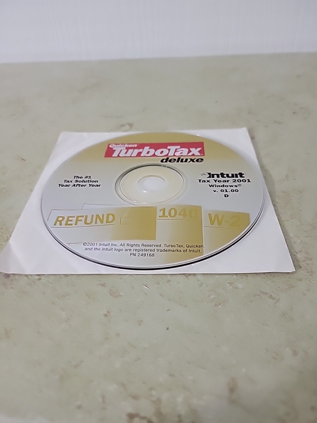 Intuit Quicken TurboTax State Tax Year 2001 Refund State Return W-2