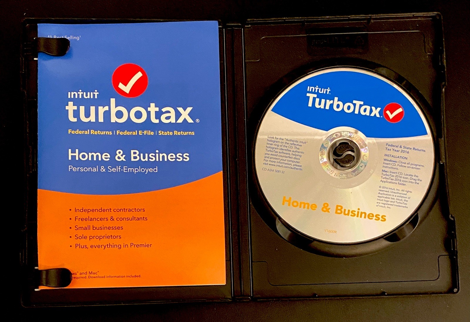 Intuit 2016 TURBOTAX Home & Business Personal & Self-Employed CD PC Software