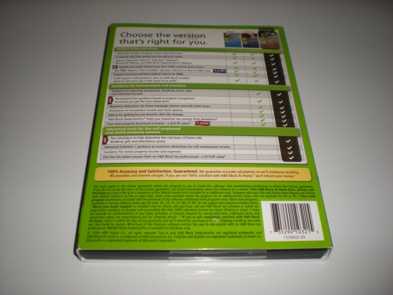 H&R Block 2009 Premium & State. Formerly TaxCut. New. Imports Turbotax files.