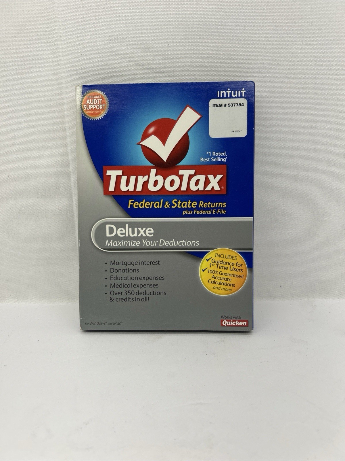 2010 TurboTax Deluxe Federal/State Returns + E-File, New Sealed in Retail Box