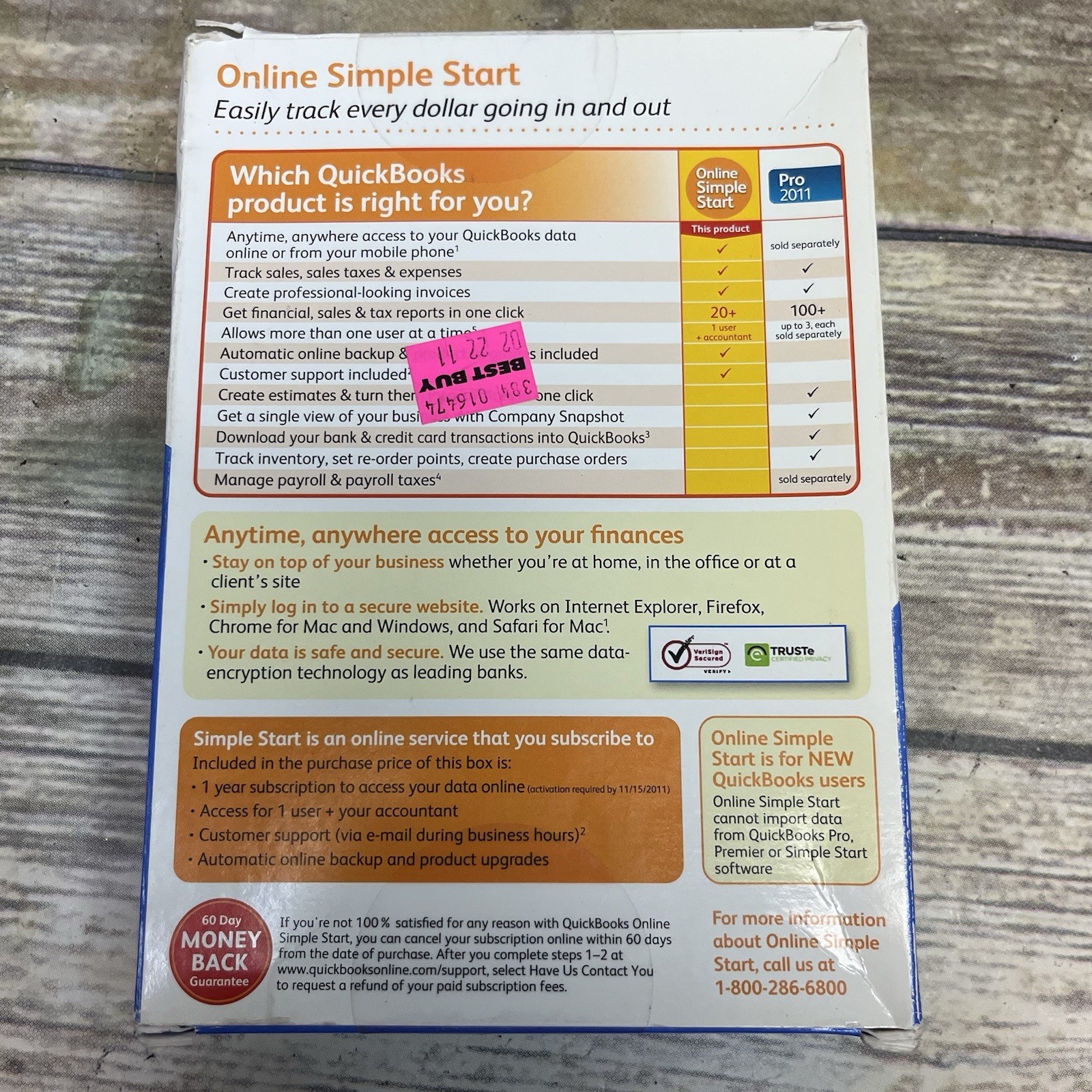 QuickBooks® 2011 Online Simple Start, Online ServiceSmall Business Accounting