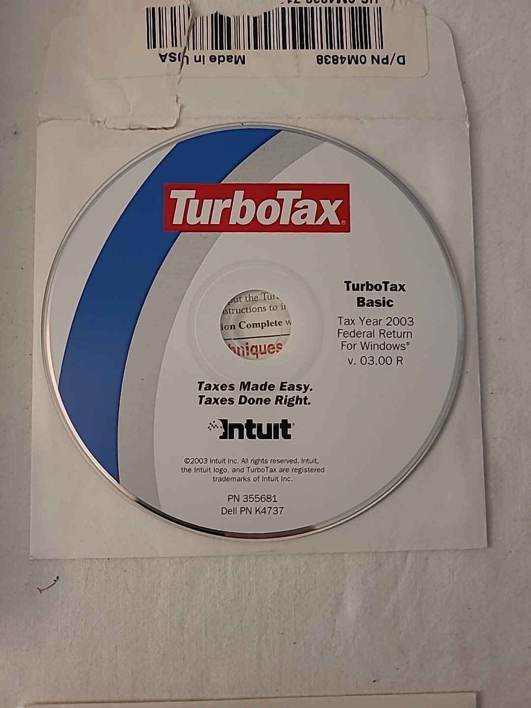 Vintage TurboTax Intuit CD Lot: Quicken 2000, TurboTax 2001, ’02, ’03, 04