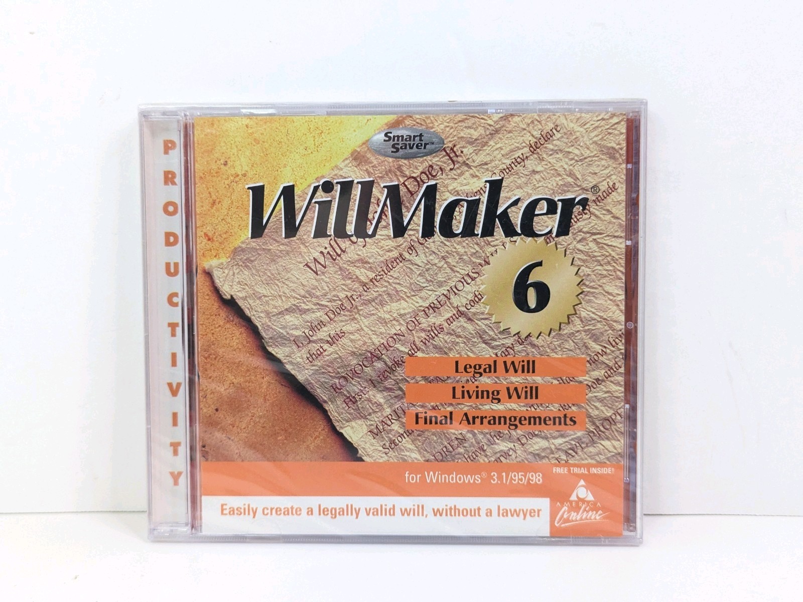 Willmaker 6 CD Legal Will Living Will Final Arrangements Win 3.1/95/98 1998 New
