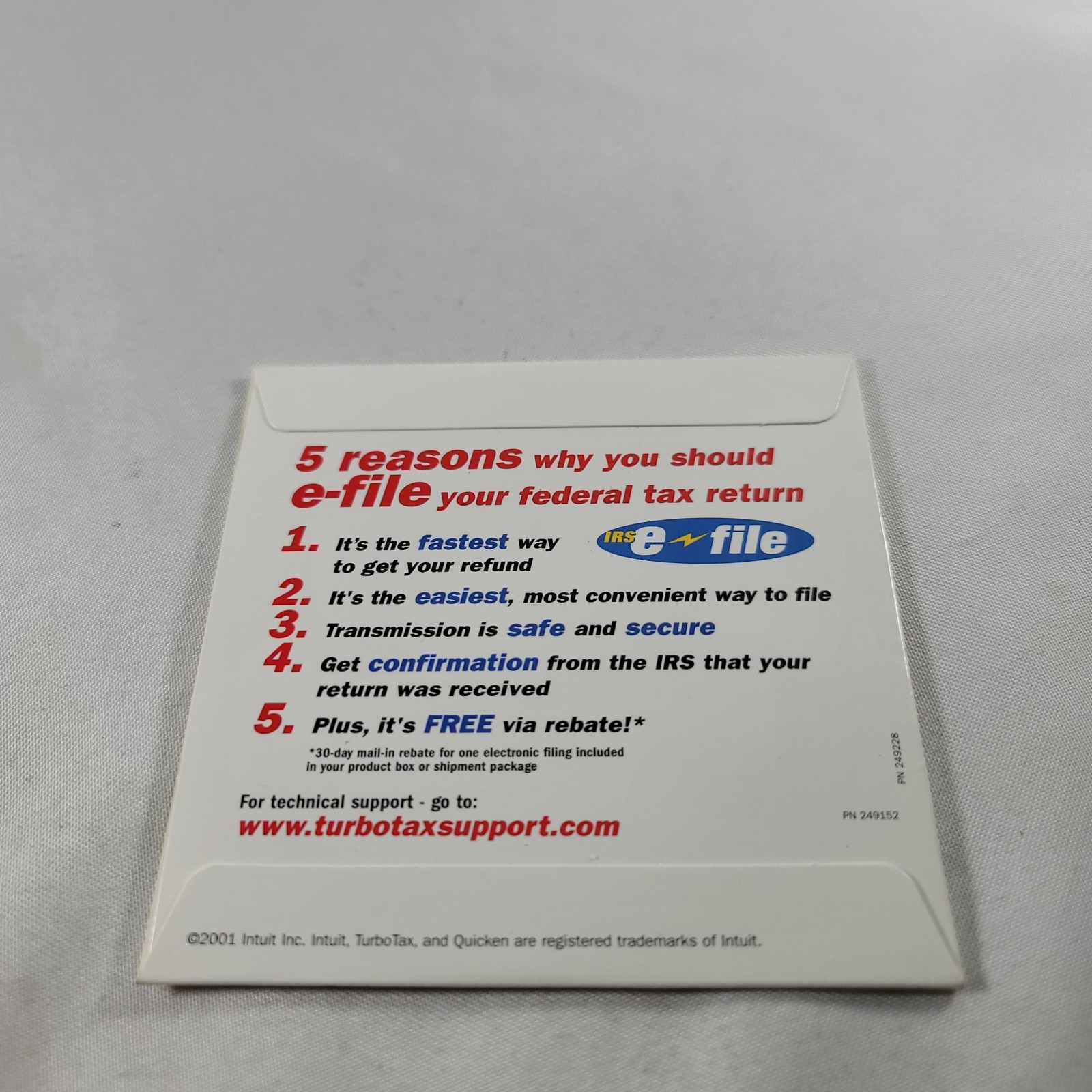 TAX CD Quicken Turbo Tax Deluxe Tax year 2001