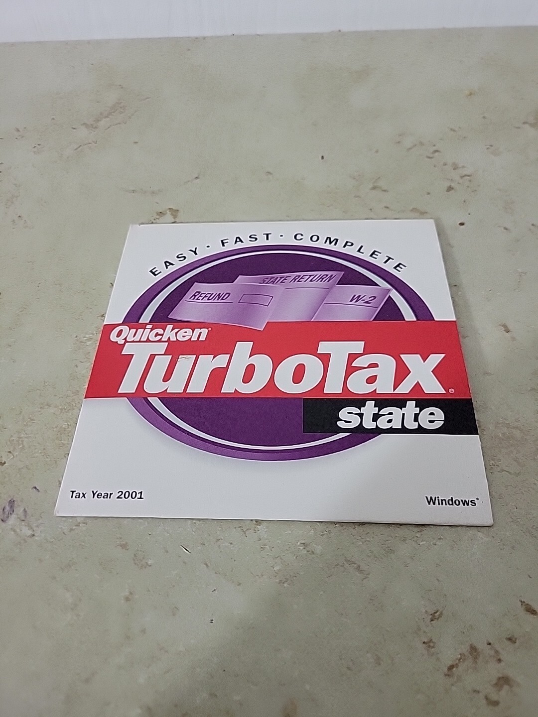 Intuit Quicken TurboTax State Tax Year 2001 Refund State Return W-2