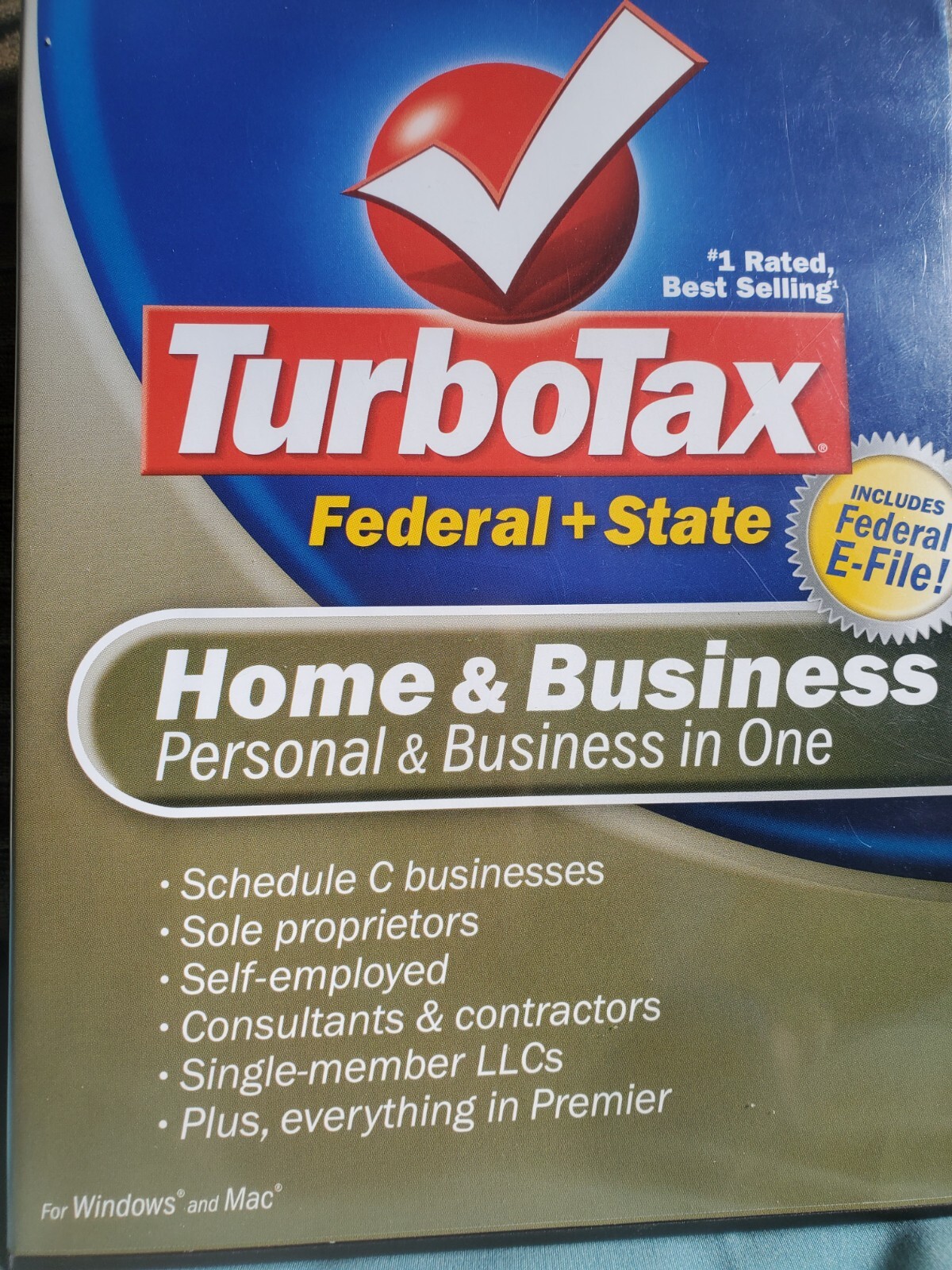 2008 TurboTax Home & Business Windows & Mac CD Federal & State returns. Intuit