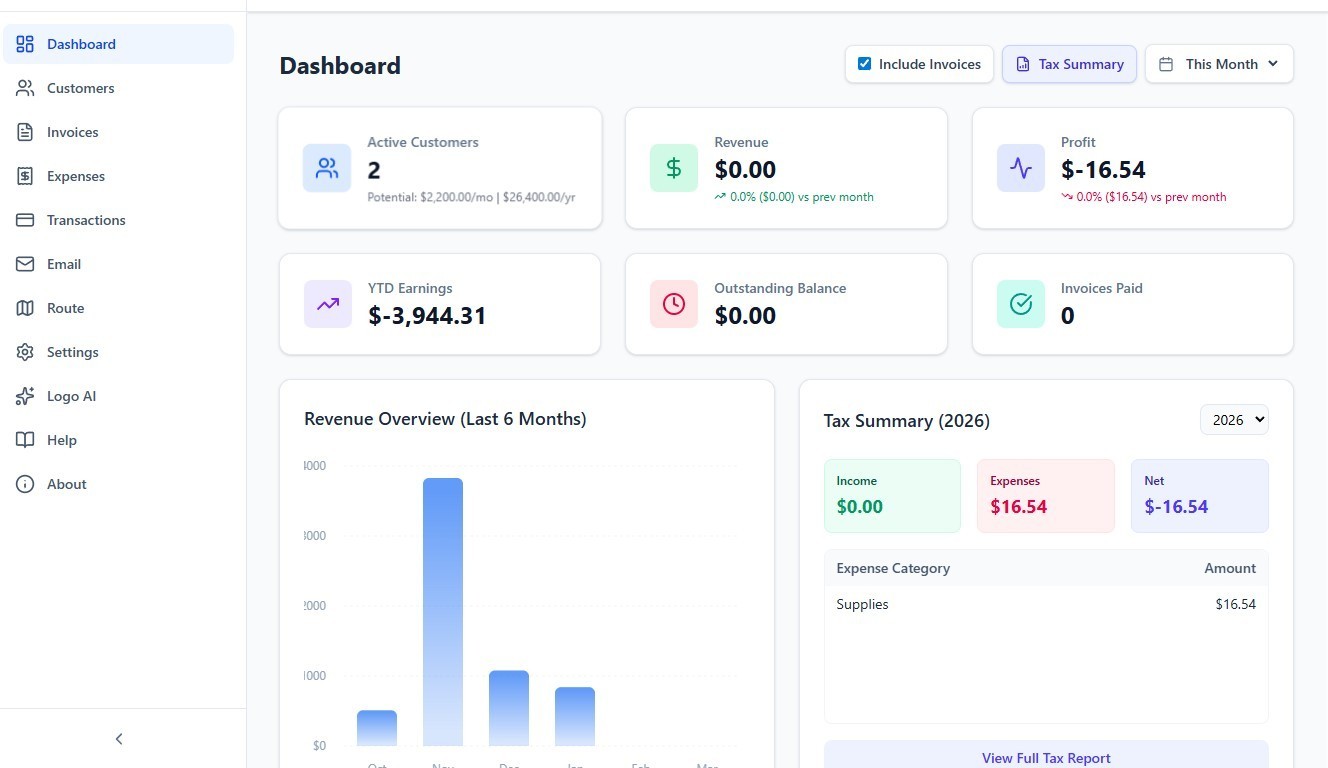 Invoice Maker Software Windows – Estimates, Service Log, AI Receipts