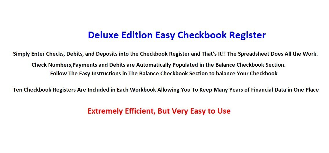 Checkbook Register Excel Spreadsheet, For PC or Android + FREE Budget Template