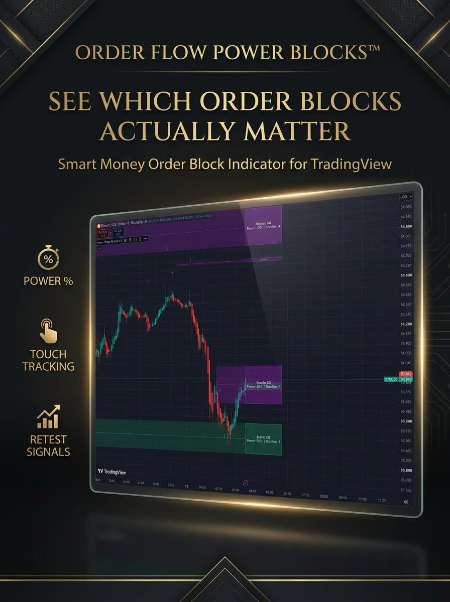 ORDER FLOW POWER BLOCKS™ – Smart Money Order Block Indicator for TradingView