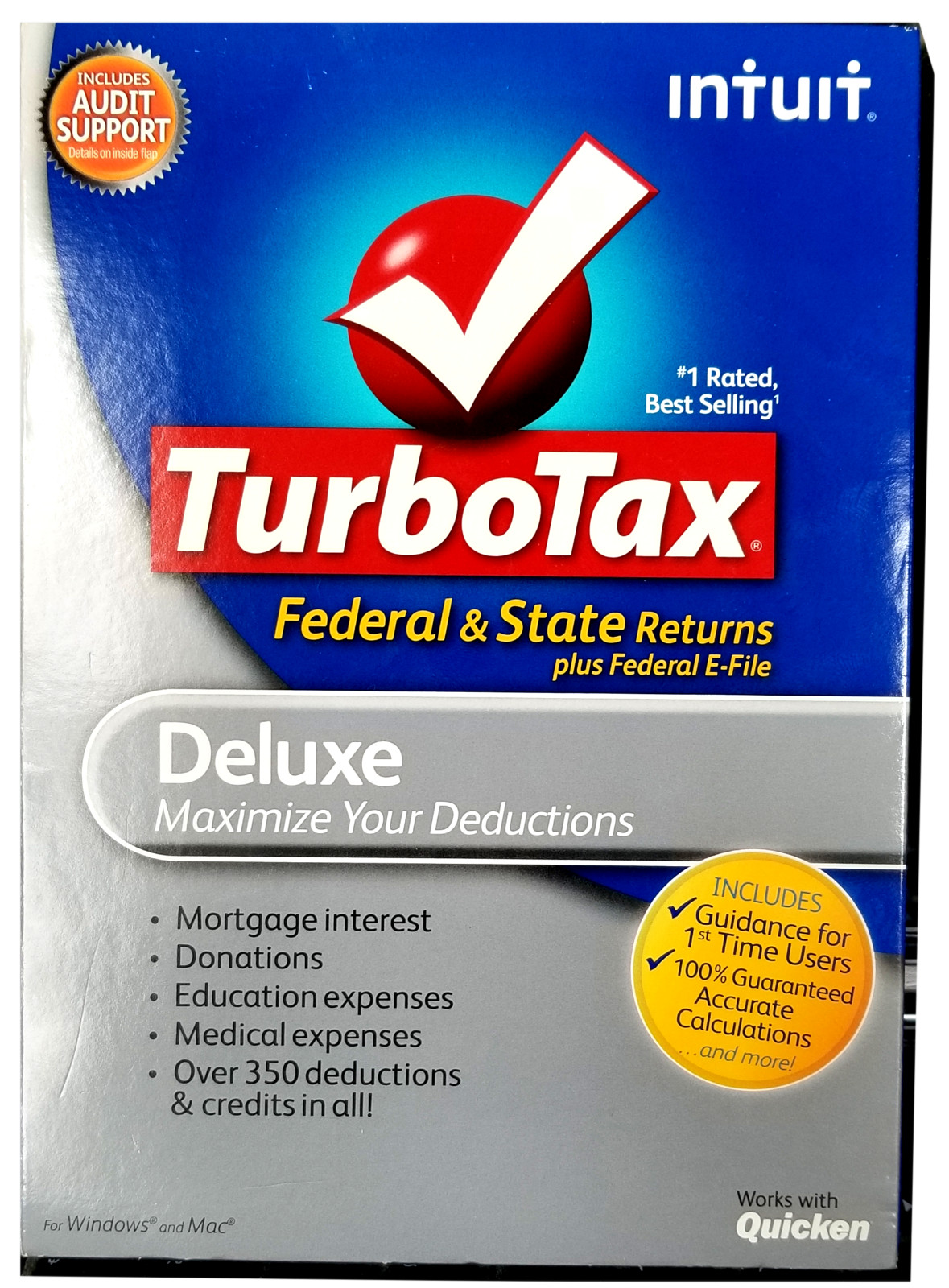 2012 TurboTax Deluxe for federal e-file & state tax return for PC & Mac CD