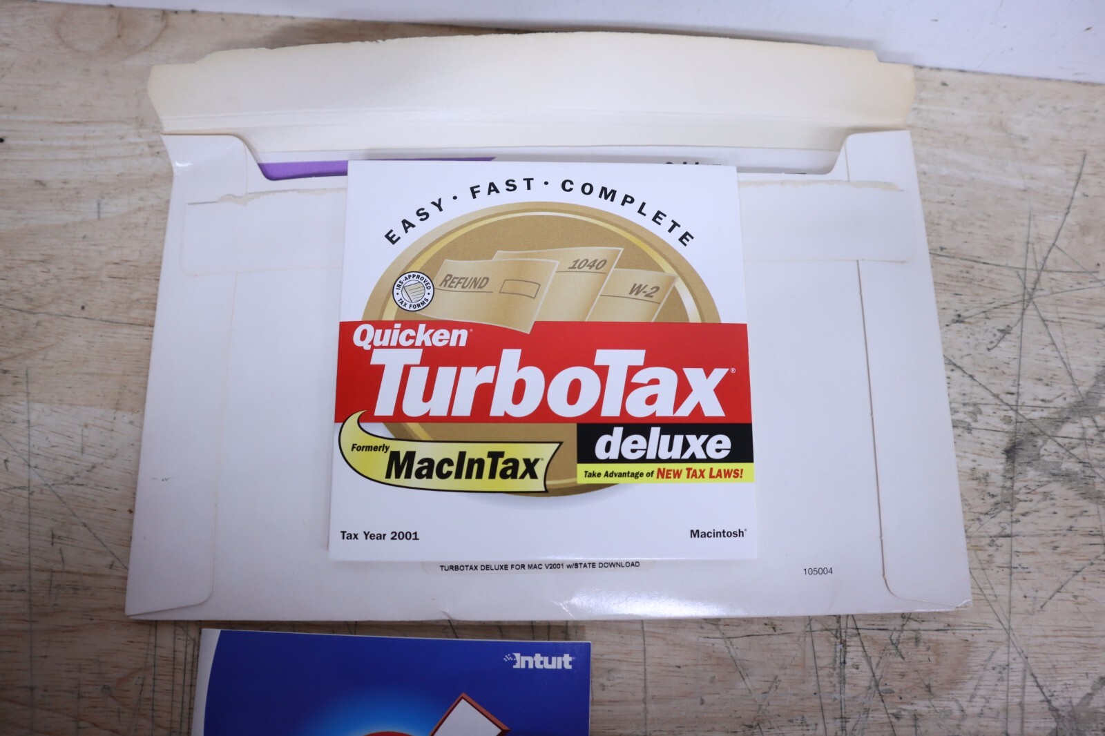 Original TURBO TAX – Premier 2001 & Deluxe 2004 CD W/ 2001 Key & Envelopes USA