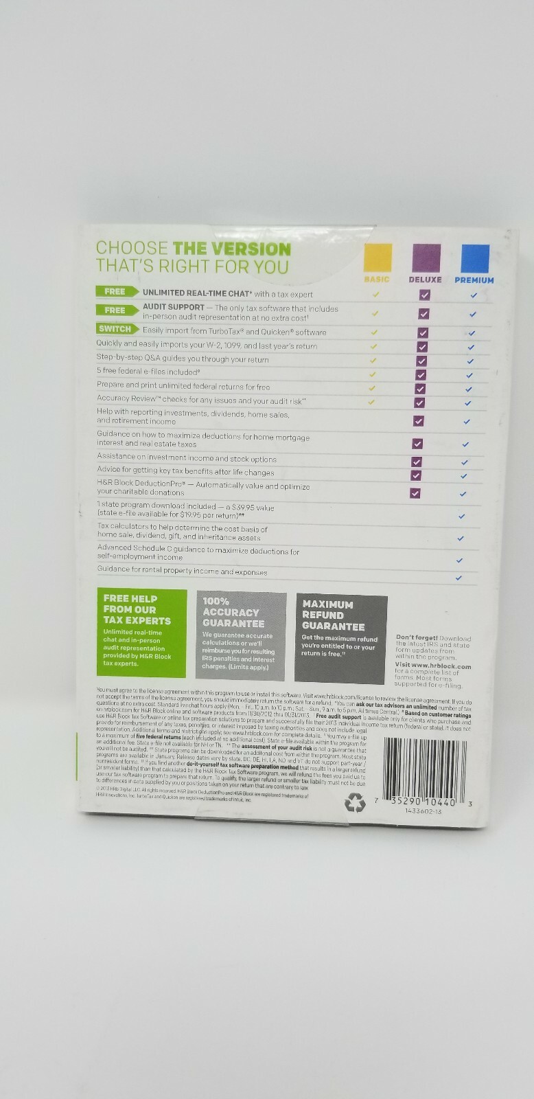 H&R Block Tax Software Deluxe 2013 Federal – New