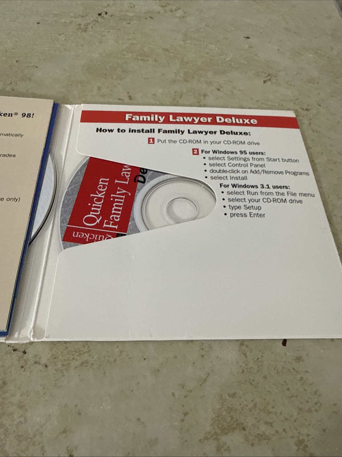 Quicken Suite 98, Family, Lawyer, Deluxe Windows Software