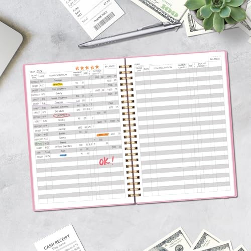Accounting Ledger Book for Small Business Bookkeeping Medium(8.4″ x 6.1″ ) Pink
