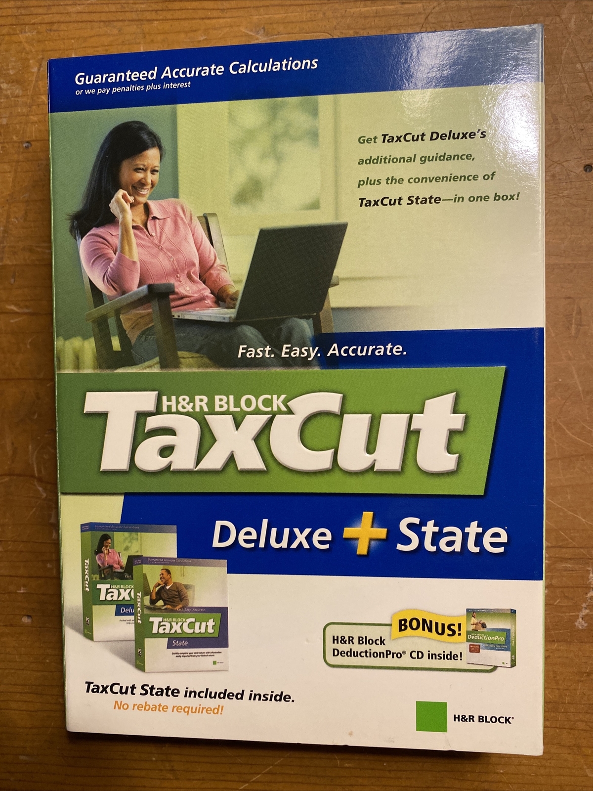 H&R Block Tax Cut Deluxe + State, 2005 Excellent CD Set Tax Prep,in Original Box